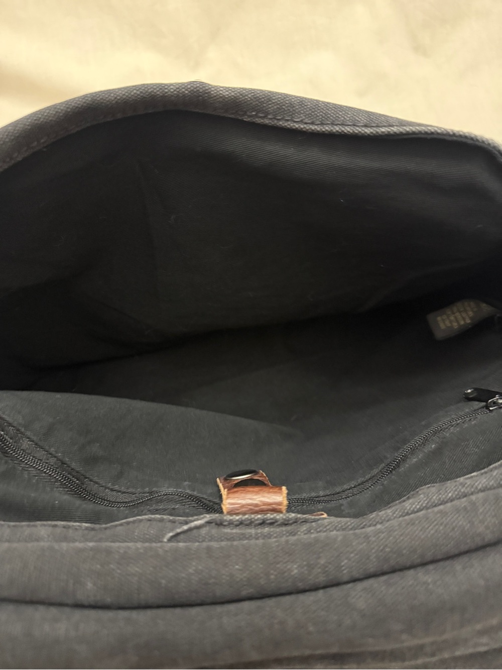 Banana Republic Black Canvas Messenger Bag with Brown Accents - Picture 6 of 8